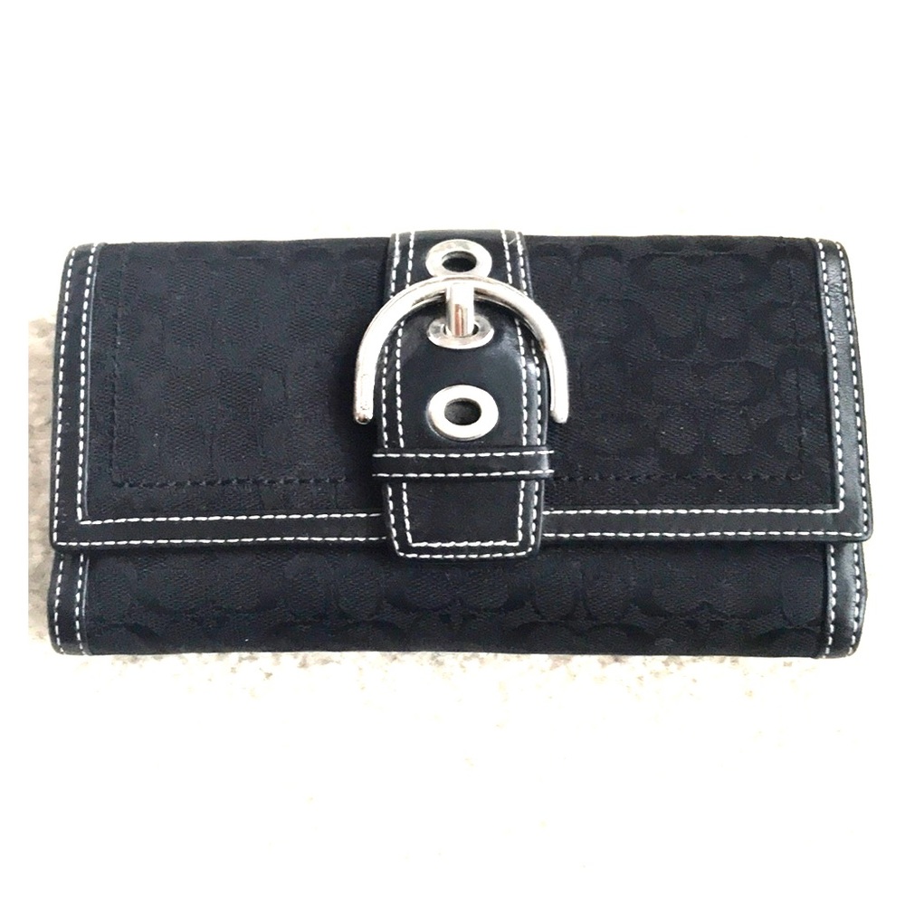 Coach Black Wallet and Check Book Holder